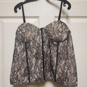 Elegant Black Lace Bustier Size 3x